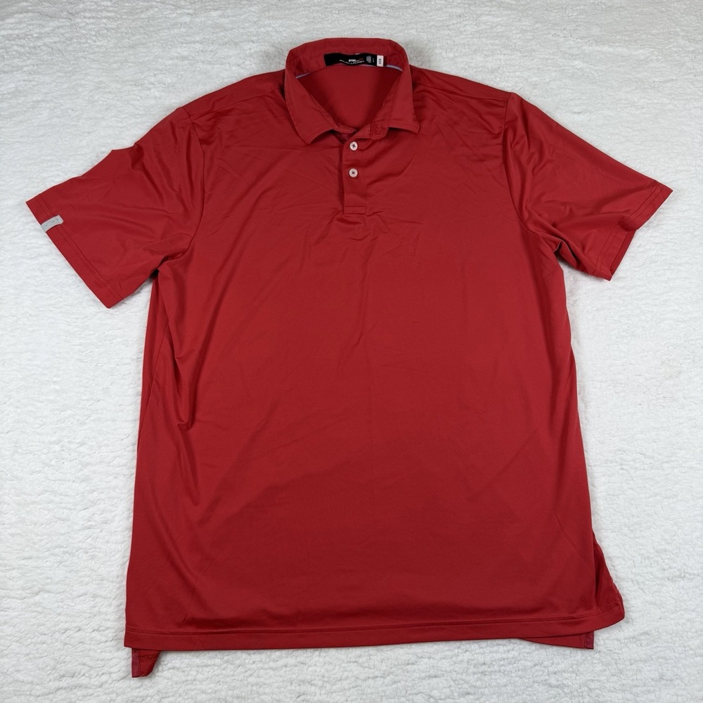 RLX Ralph Lauren Polo Shirt Men's L Red Short Sleeve Golf Performance Stretch